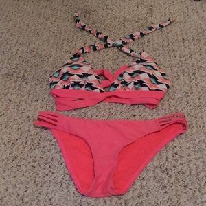 Bright Pink Aztec Print Bikini